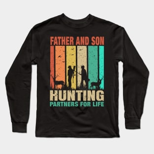 Vintage Dad And Son Hunting Partners For Life Fathers Day Long Sleeve T-Shirt